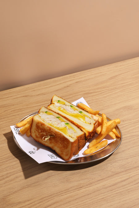 Chicken, Cheese & Avo Toastie with Chips