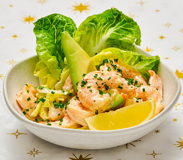 <p>Fresh cos lettuce topped with prawns, avocado and cocktail sauce finished with chives.<br/>1587kJ</p>