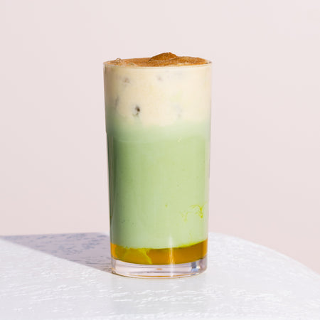 Iced Banana Matcha w Banana Cloud