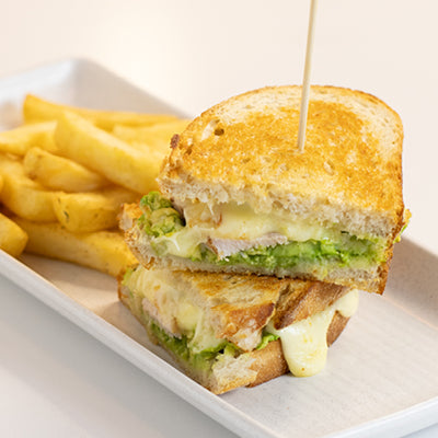Chicken, Cheese & Avo Toastie with Chips