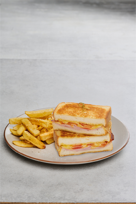 Ham, Cheese & Tomato Toastie with Chips