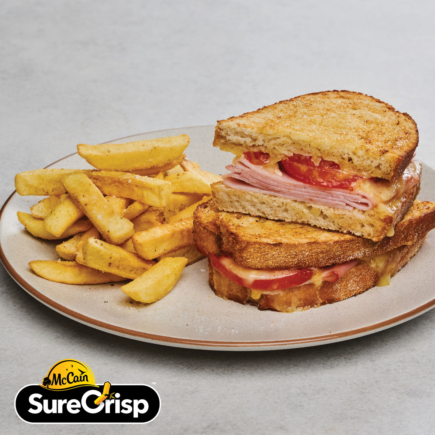 Ham, Cheese & Tomato Toastie with Chips