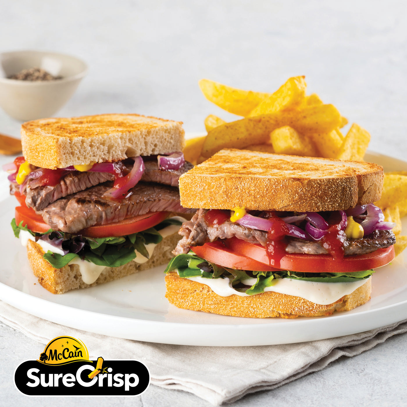 Rump Steak Sandwich with Chips