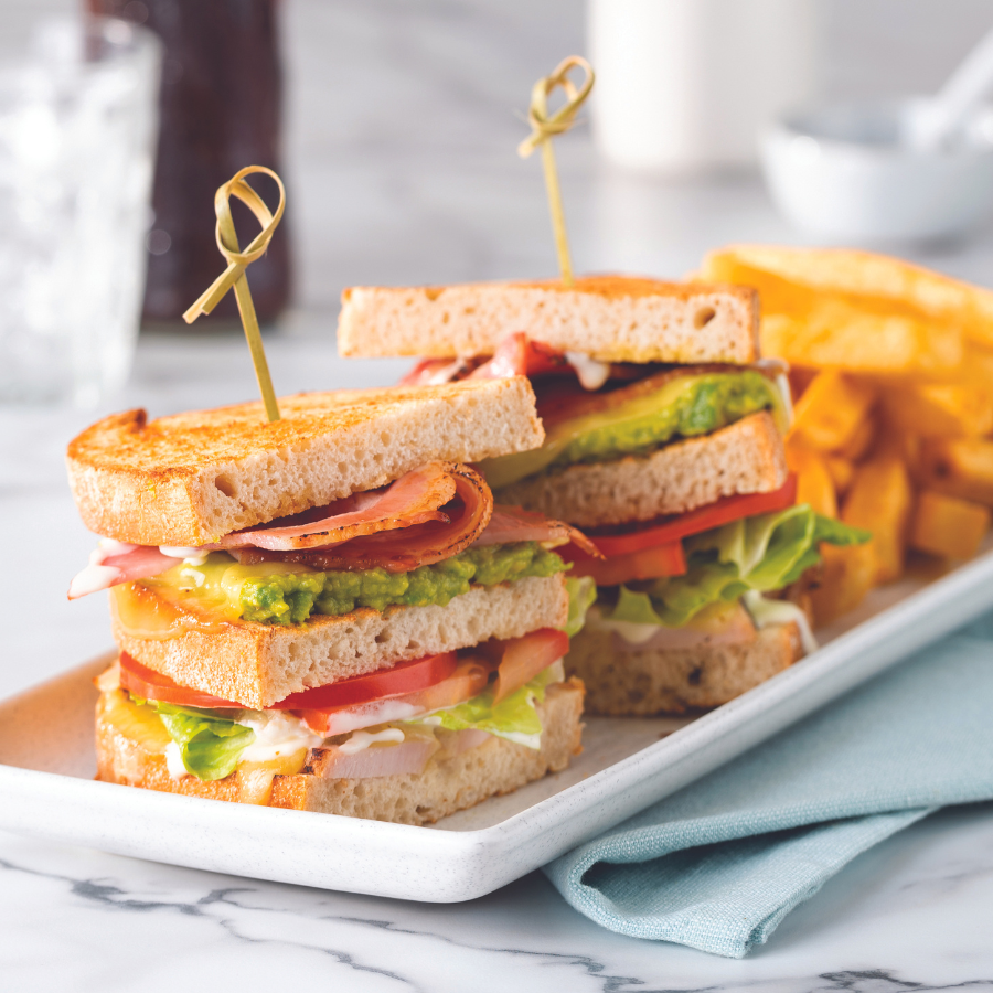 Chicken & Bacon Club Sandwich with Chips – The Coffee Club Australia