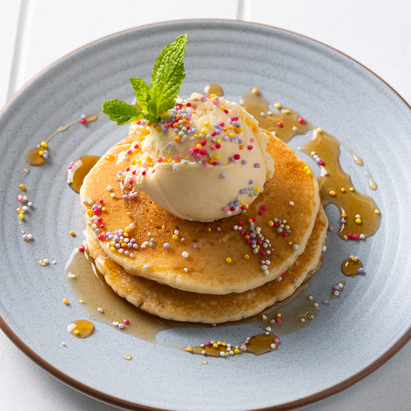 <p>Our delicious Kids’ Rainbow Pancakes are sure to hit the spot! We know the Kids’ will love this dish!<br/>1941kJ</p>